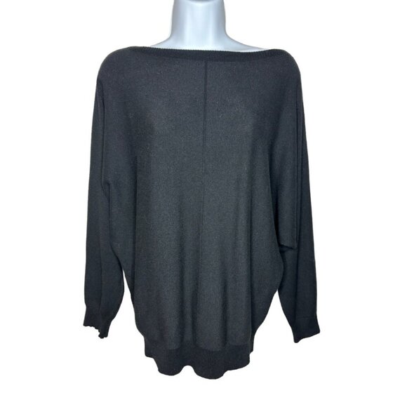 Makarthy Sz S/M Cashmere Blend Dolman Sleeve Blouse Top, Black (1381) - Picture 1 of 4